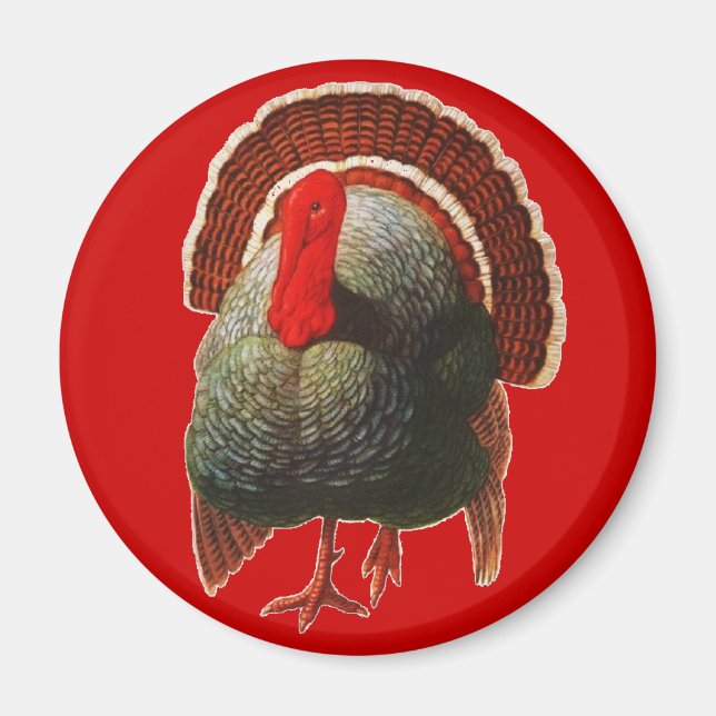 Aimant Vintage Thanksgiving Turquie (Devant)