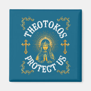 Aimant Vintage Theotokos Protégez-Nous Orthodox Chrétien