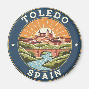 Aimant Vintage Toledo Espagne Alcazar Travel