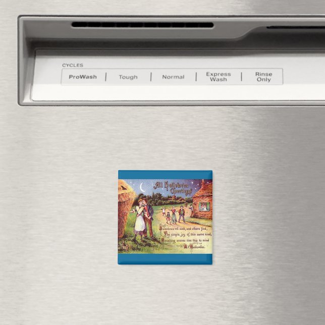 Aimant Vintage Tous Halloween Salutation Couple (In Situ (Lave-vaisselle))