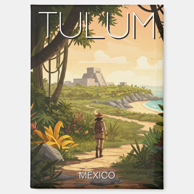 Aimant Vintage Tulum Mexico Travel (Recto)