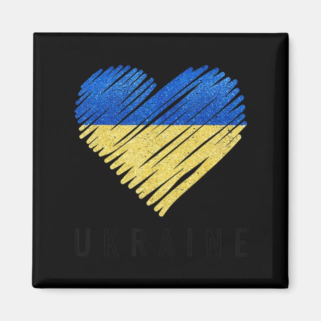 Aimant Vintage Ukraine Fierté du drapeau ukrainien (Devant)