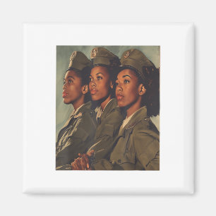 Aimant Vintage US Armée Sisterhood noire Femmes Soldats M