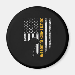 Aimant Vintage USA American Flag Coolest Anglais Bulldog