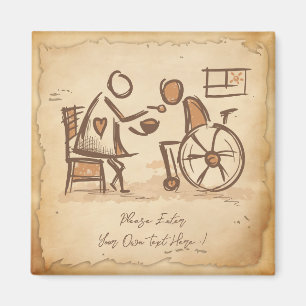 Aimant Vintage Vieux Mode Aide-soignant, Infirmière