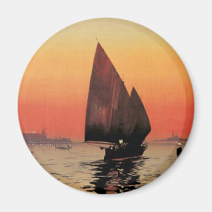 Aimant Vintage voyage, Bateaux à l'Excelsior Palace Venis