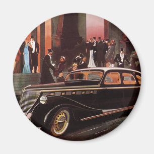 Aimant Vintage voyage, Élégante Limousine Limousine Stret