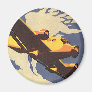 Aimant Vintage voyage et transport Avion volant