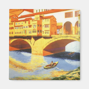 Aimant Vintage voyage Florence Firenze Italie Pont Rivièr