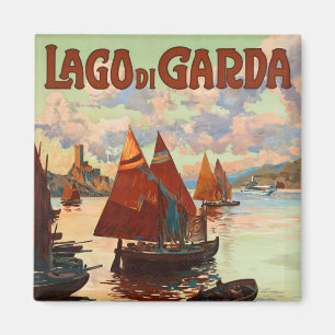 Aimant Vintage voyage, Lago di Garda, Lac de Garde, Itali