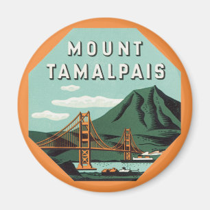 Aimant Vintage voyage, montagne du Tamalpais ou Mont Tam