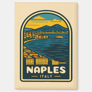 Aimant Vintage voyage Naples Italie Retro Pittoresque Côt
