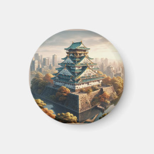 Aimant Vintage voyage paysager japonais du château d'Osak