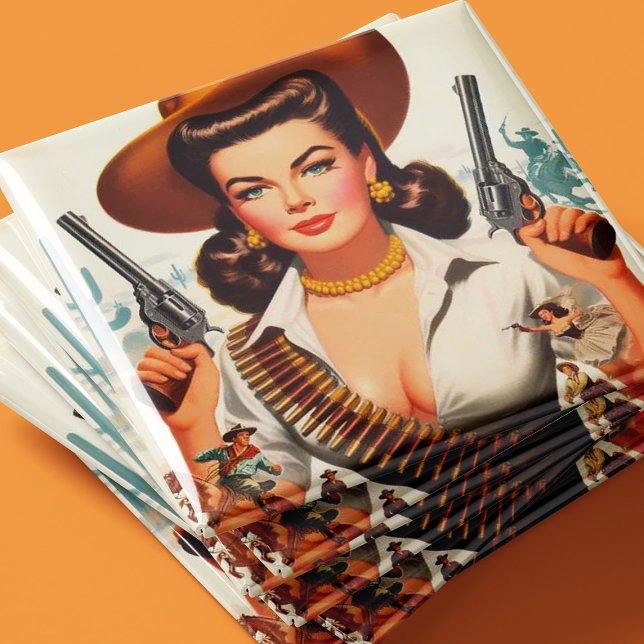 Aimant Vintage Western Pin-up (Créateur téléchargé)