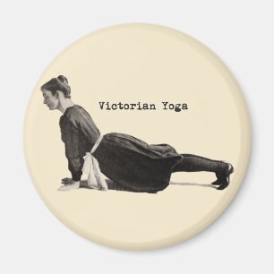 Aimant Vintage Yoga Woman Doing Upward Facing Dog Pose