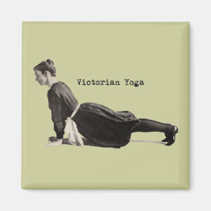 Aimant Vintage Yoga Woman Up Chien Antique