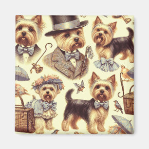 Aimant Vintage Yorkshire Terrier sans fil