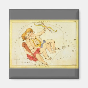 Aimant Vintage Zodiac Astrology Gemini Twin Constellation
