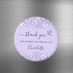 Aimant Violet lavande confettis merci coeur