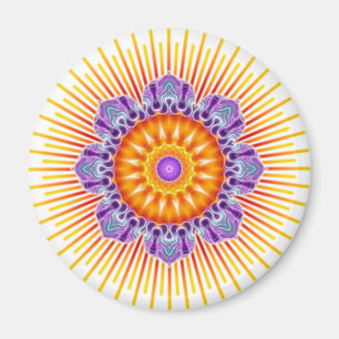 Aimant Violette jaune de mandala