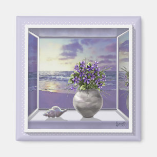 Aimant violettes dans un bocal de lune
