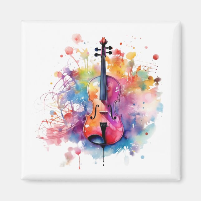 Aimant Violon aquarelle (Devant)
