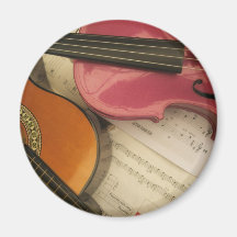 Violon et guitare rose