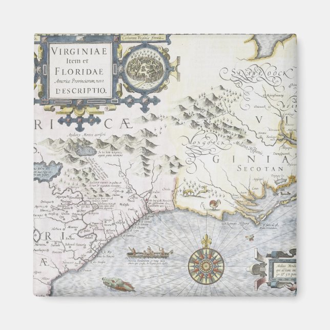 Aimant Virginiae Item et Floridae Americae provinciarum (Devant)