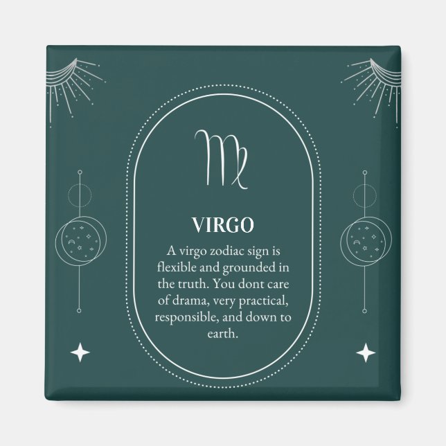 Aimant Virgo personnaliser nom 12 signes du Zodiac (Devant)