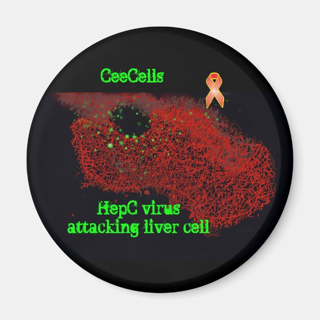 Aimant Virus de l'hépatite C attaquant la cellule hépatiq (Devant)