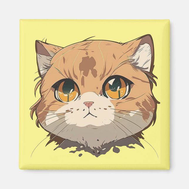 Aimant Visage de chat d'Anime (Devant)