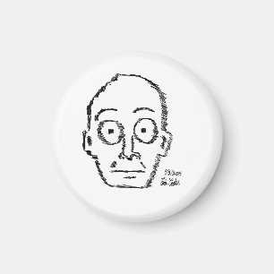 Aimant visage de dessin animé dessiné de manière esquissé
