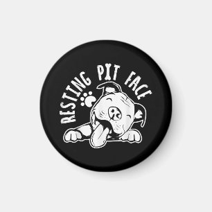 Aimant Visage de fosse reposant Mème drôle de Pitbull