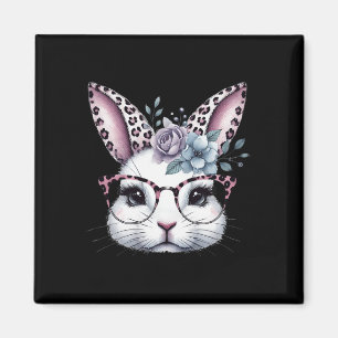 Aimant Visage de lapin de Pâques mignon pour filles