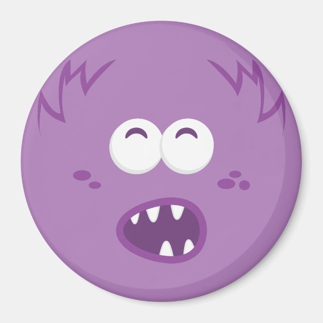 Aimant Visage de Monstre Violet (Devant)