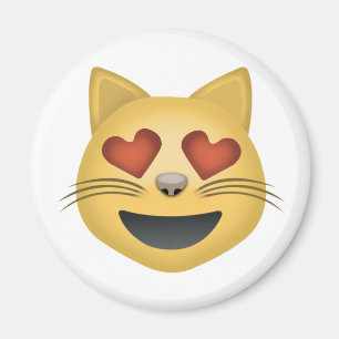 Aimant Visage de sourire de chat avec les yeux en forme