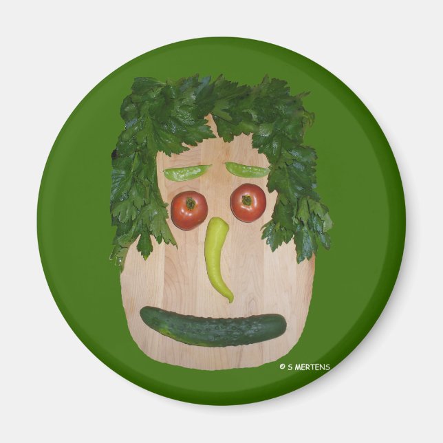 Aimant Visage de Veggie (Devant)