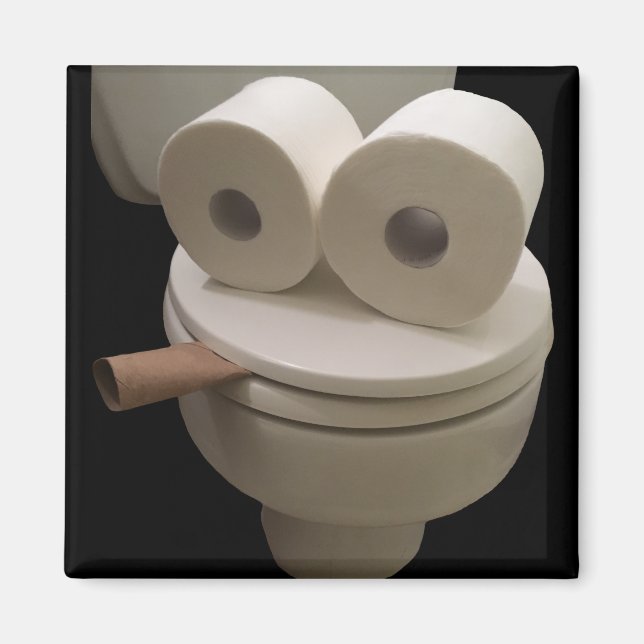 Aimant Visage des toilettes souriantes (Devant)