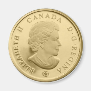 Aimant Visage du dollar d'or du Canada