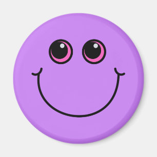 Aimant Visage Emoji Violet Souriant