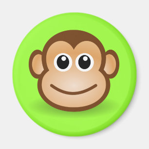 Aimant Visage heureux de singe de bande dessinée mignonn