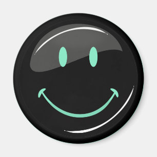Aimant Visage heureux noir au néon de couleur réglable
