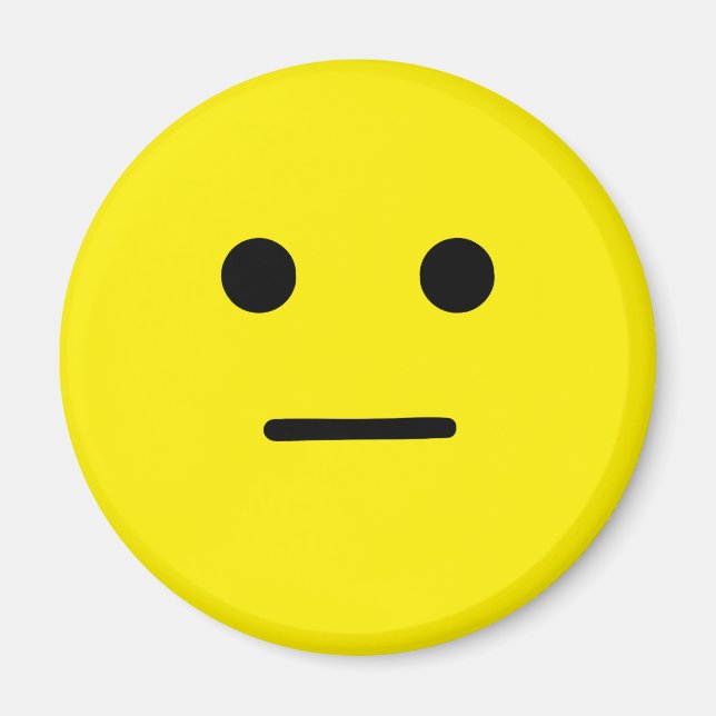 Aimant Visage jaune simple et calme (Devant)