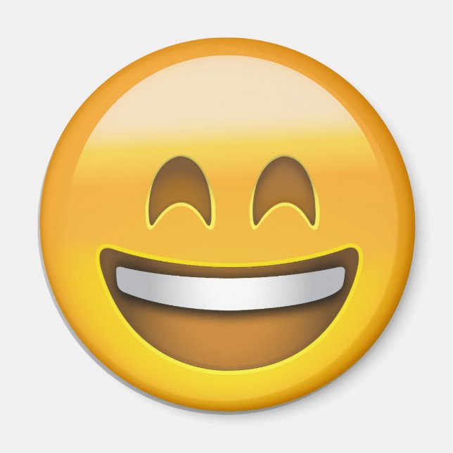 Aimant Visage souriant avec bouche ouverte et yeux souria (Devant)