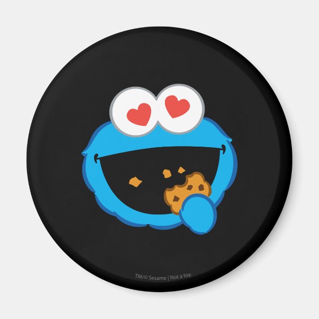 Aimant Visage souriant de biscuit aux yeux en forme de co (Devant)