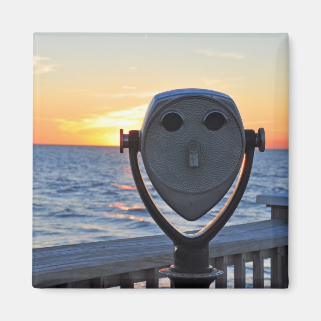 Aimant Viseur souriant au coucher du soleil (Devant)