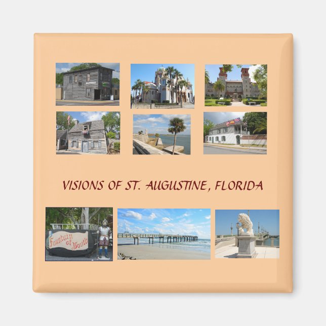 Aimant Visions de St Augustine, Floride (Devant)