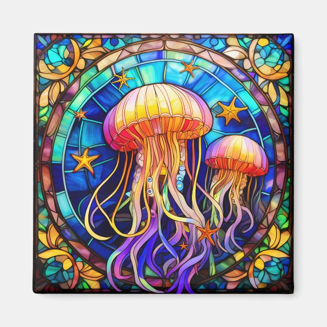 Aimant Vitrail tropical (Devant)