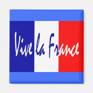 Aimant Vive la France - Drapeau français rouge, blanc, bl