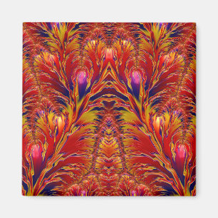 Aimant Vivid Rouge Bleu Jaune Motif fractal ~